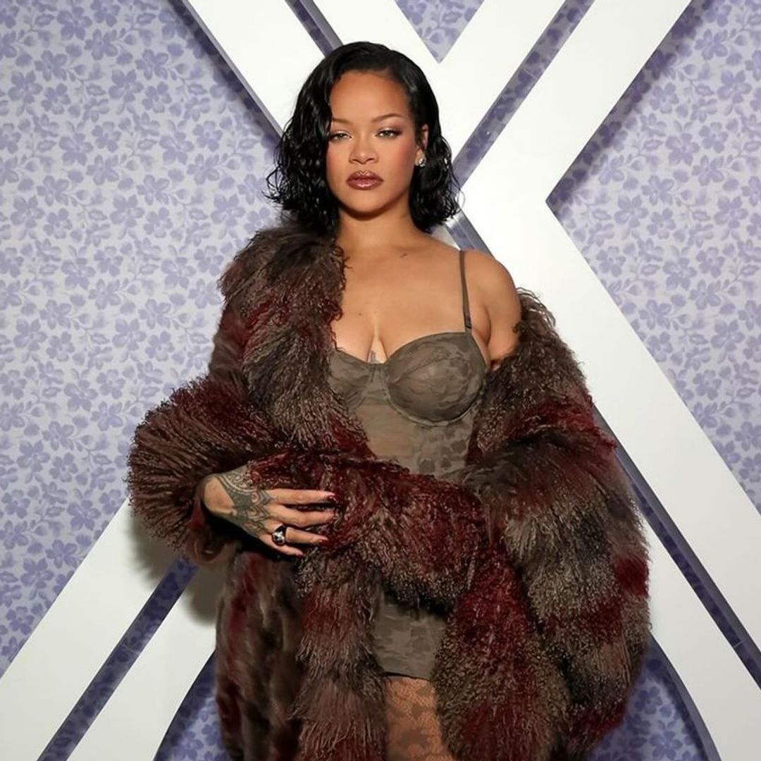 Rihanna wows in black bustier and fluffy hat during rare night away from sons RZA and Riot Rose