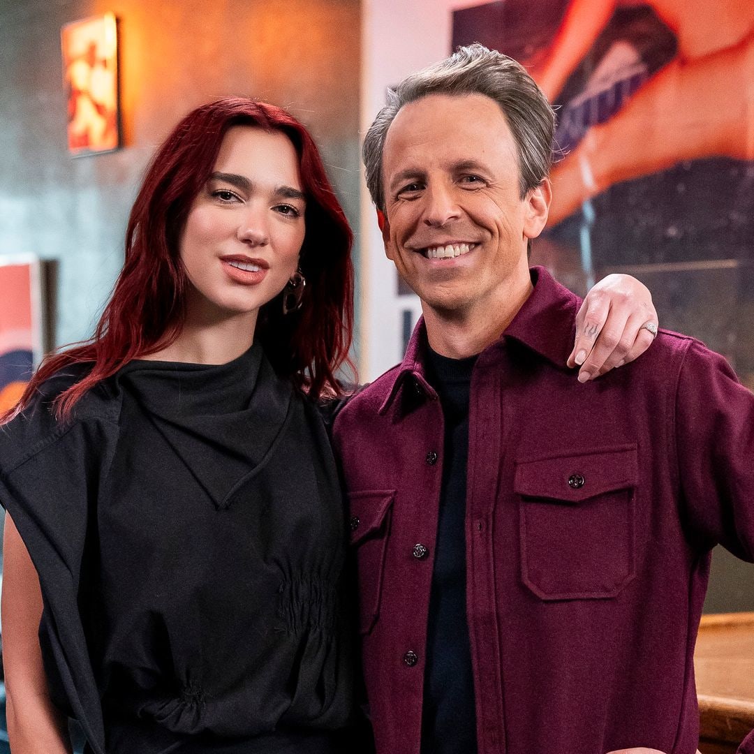 Seth Meyers gets first ever tattoo live on-air – matching with Dua Lipa!