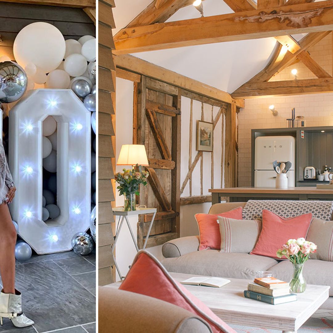 Inside Millie Mackintosh's festival-themed 30th birthday retreat: luxe barns, hot tubs and fun times