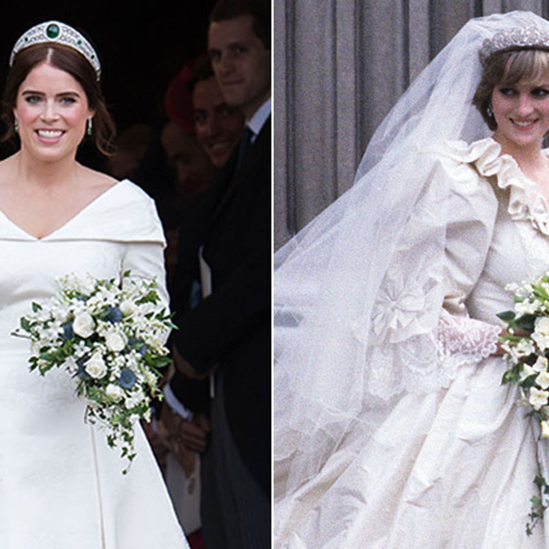 What Eugenie and Diana's wedding dresses have in common