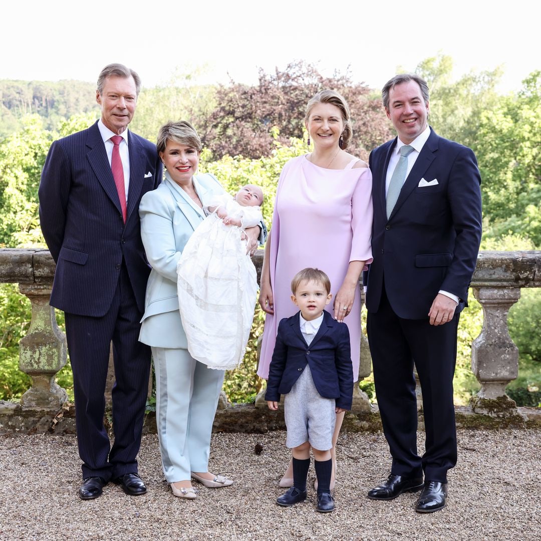 Luxembourg's Prince Guillaume and Princess Stephanie celebrate baby joy as Prince François is christened