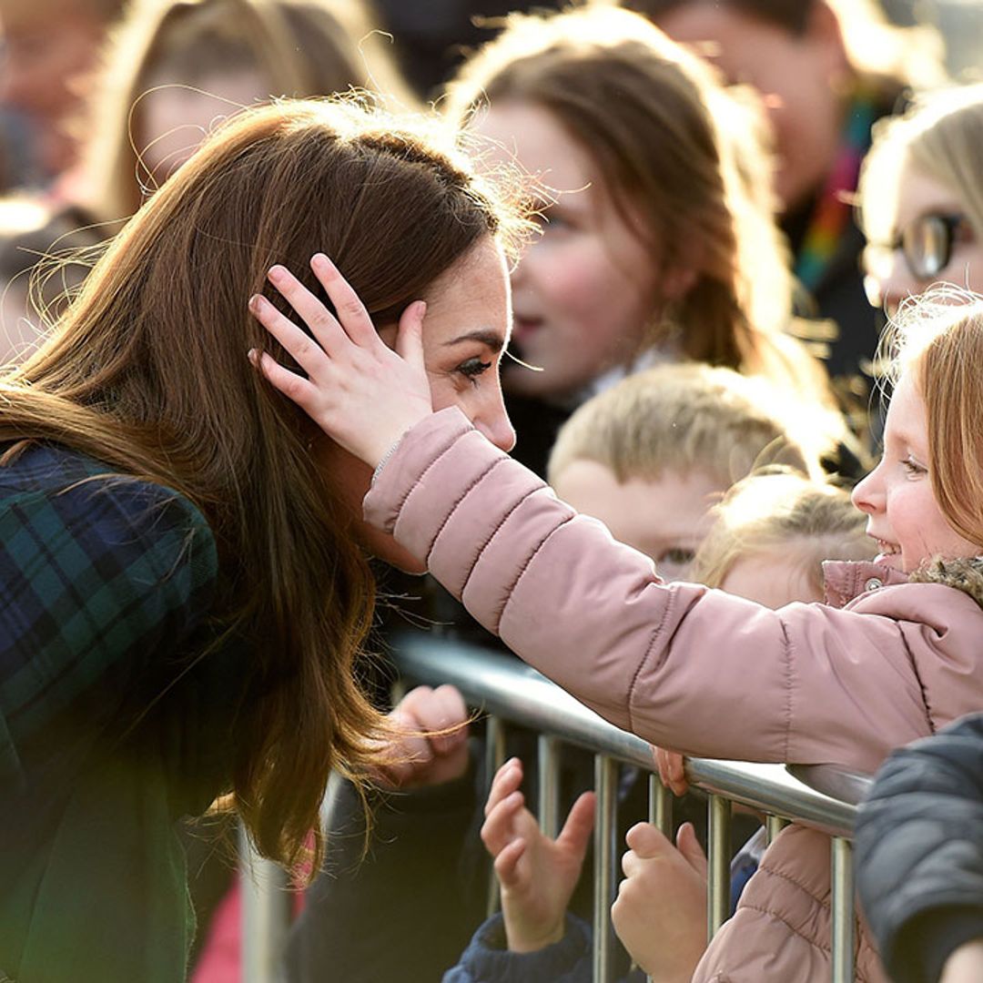 Watch the sweet moment adorable girl strokes Kate Middleton's hair