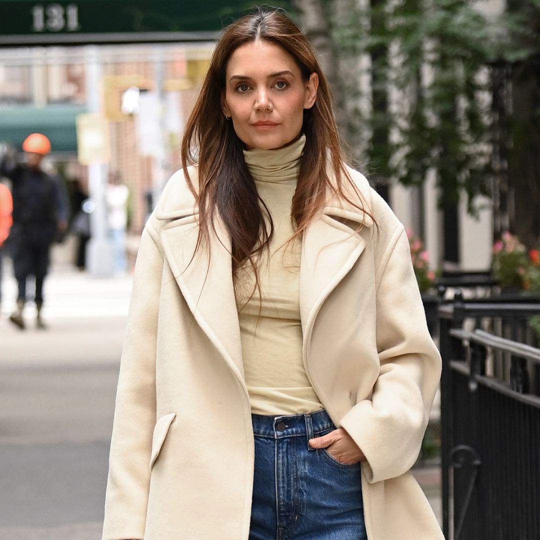 Katie Holmes' unusual satin outfit combo is so 90s-coded