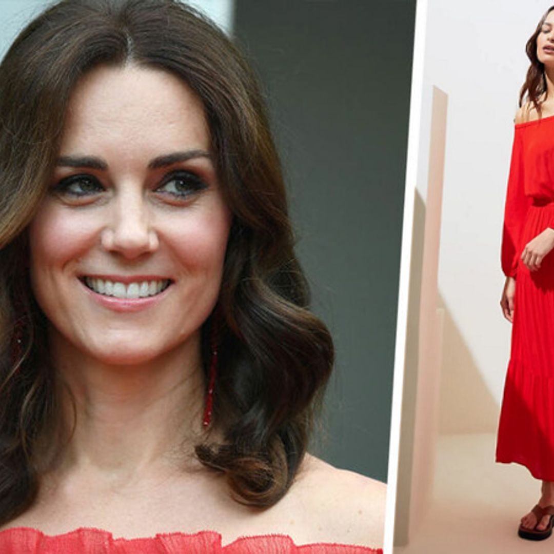 Loved Kate Middleton's red Bardot dress? Marks & Spencer has a £35 lookalike