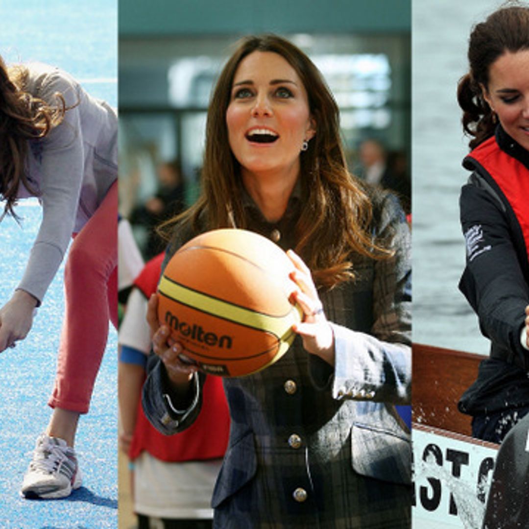 Kate Middleton makes a mad dash to the finish line and all the best photos of the Duchess playing sports