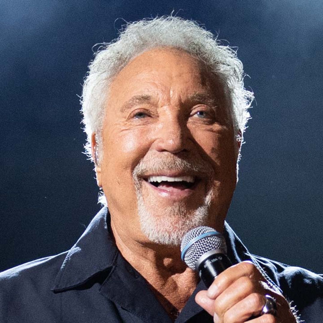 Sir Tom Jones, 82, pictured with walking stick following health scare