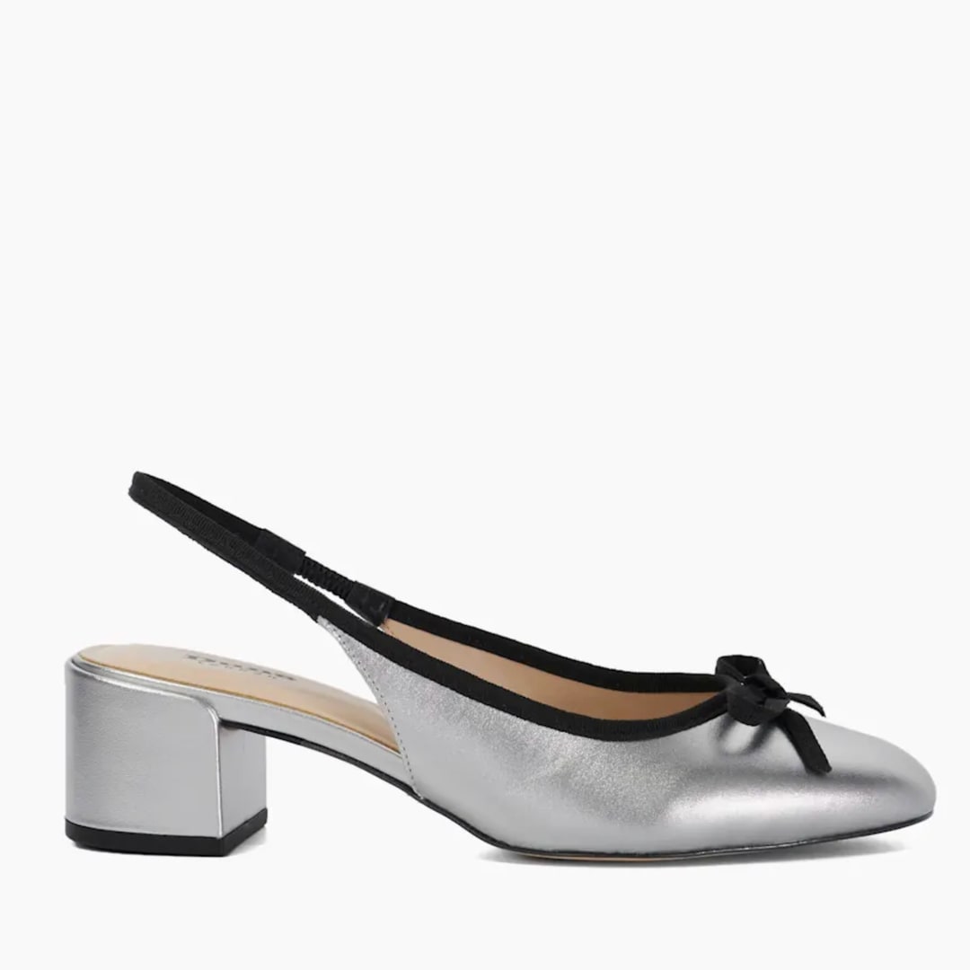 silver block toe pumps