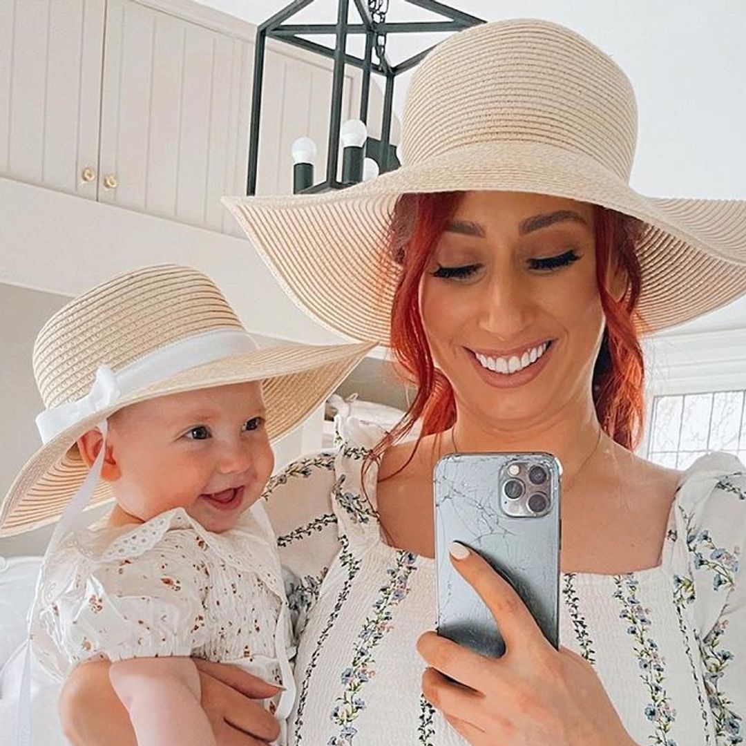 Stacey Solomon looks radiant in high-waisted bikini as she cradles daughter Rose