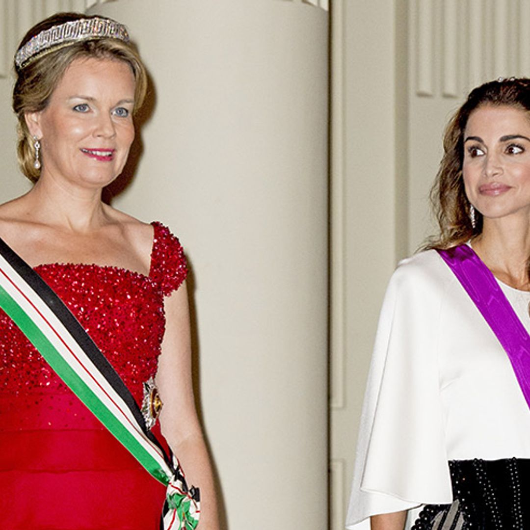 Mathilde of Belgium and Rania of Jordan are queens of elegance at glittering gala