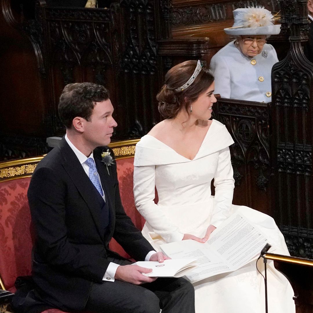 Watch: Princess Eugenie's extra deep wedding curtsy to grandmother Queen Elizabeth