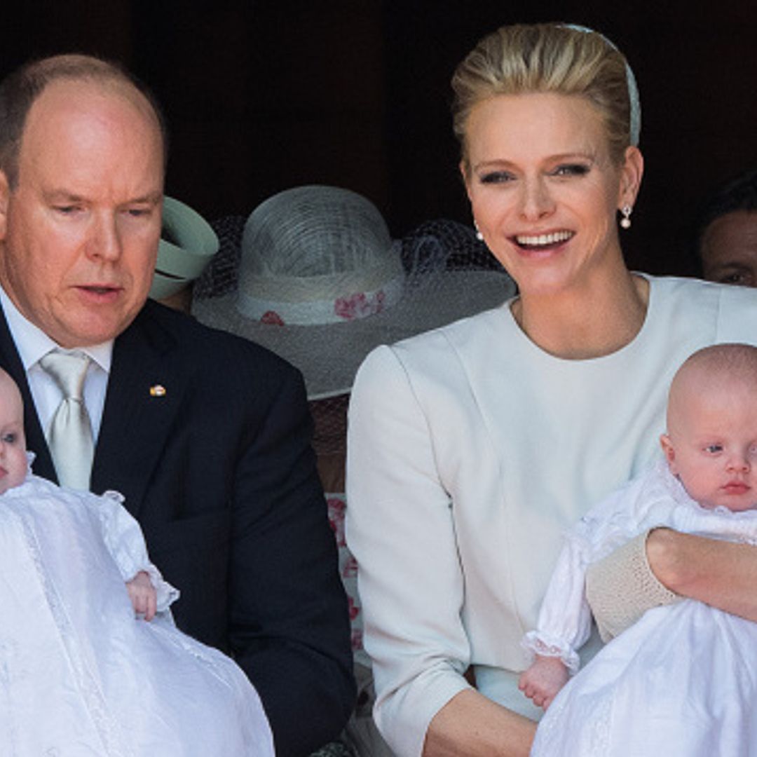 Monaco's Prince Albert and Princess Charlene baptize their twins