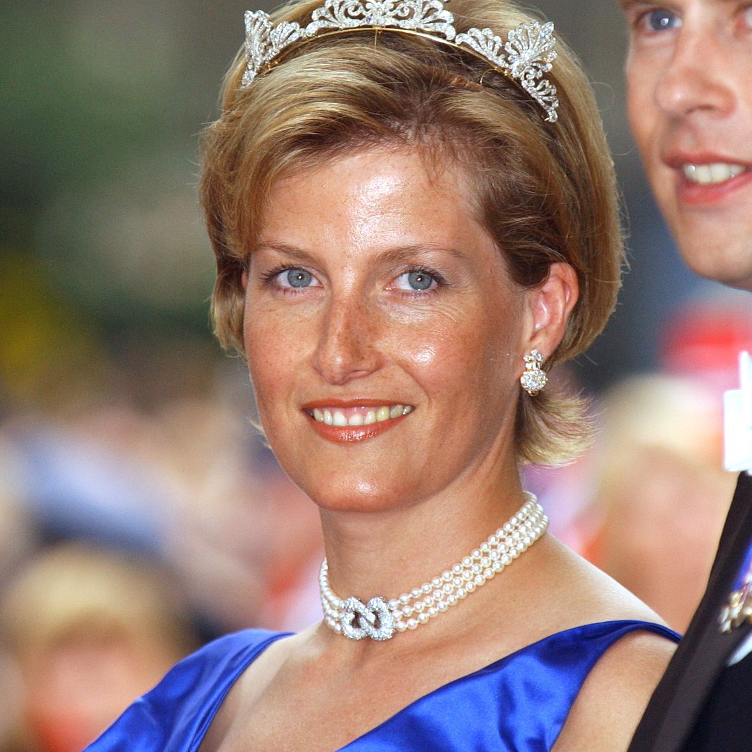 Duchess Sophie slips into satin corset wedding guest dress and £1m bridal jewels