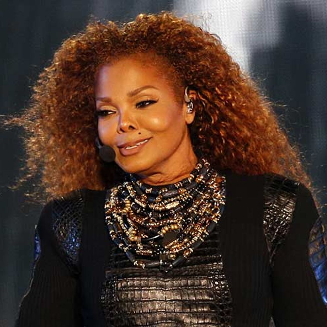 Janet Jackson is queen of the night in midnight blue as she hosts Milan event