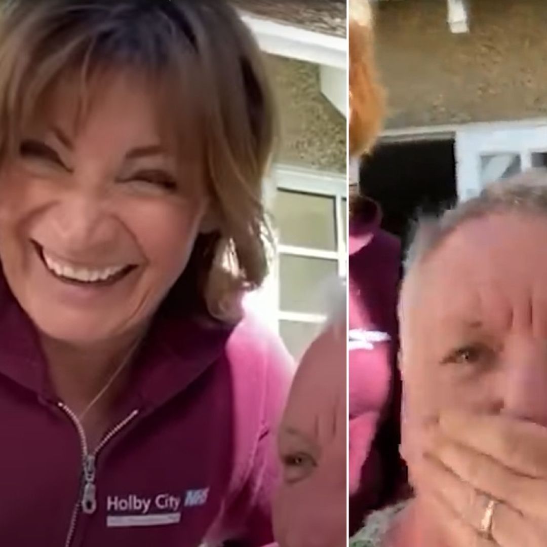 Lorraine Kelly giggles as she gives husband Steve an at-home haircut - watch the hilarious video