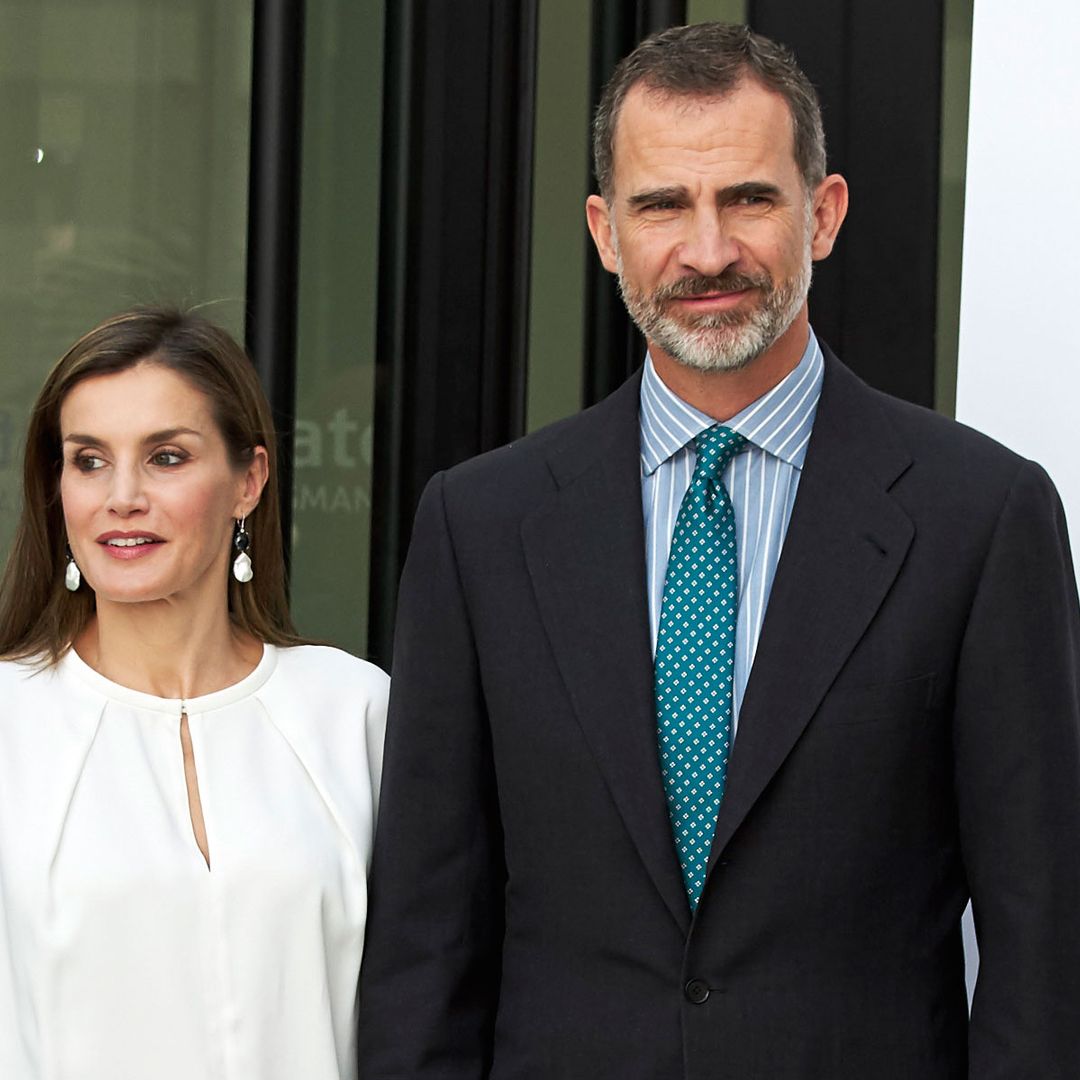 Queen Letizia looks suitably stylish as she steps out in Madrid with husband King Felipe