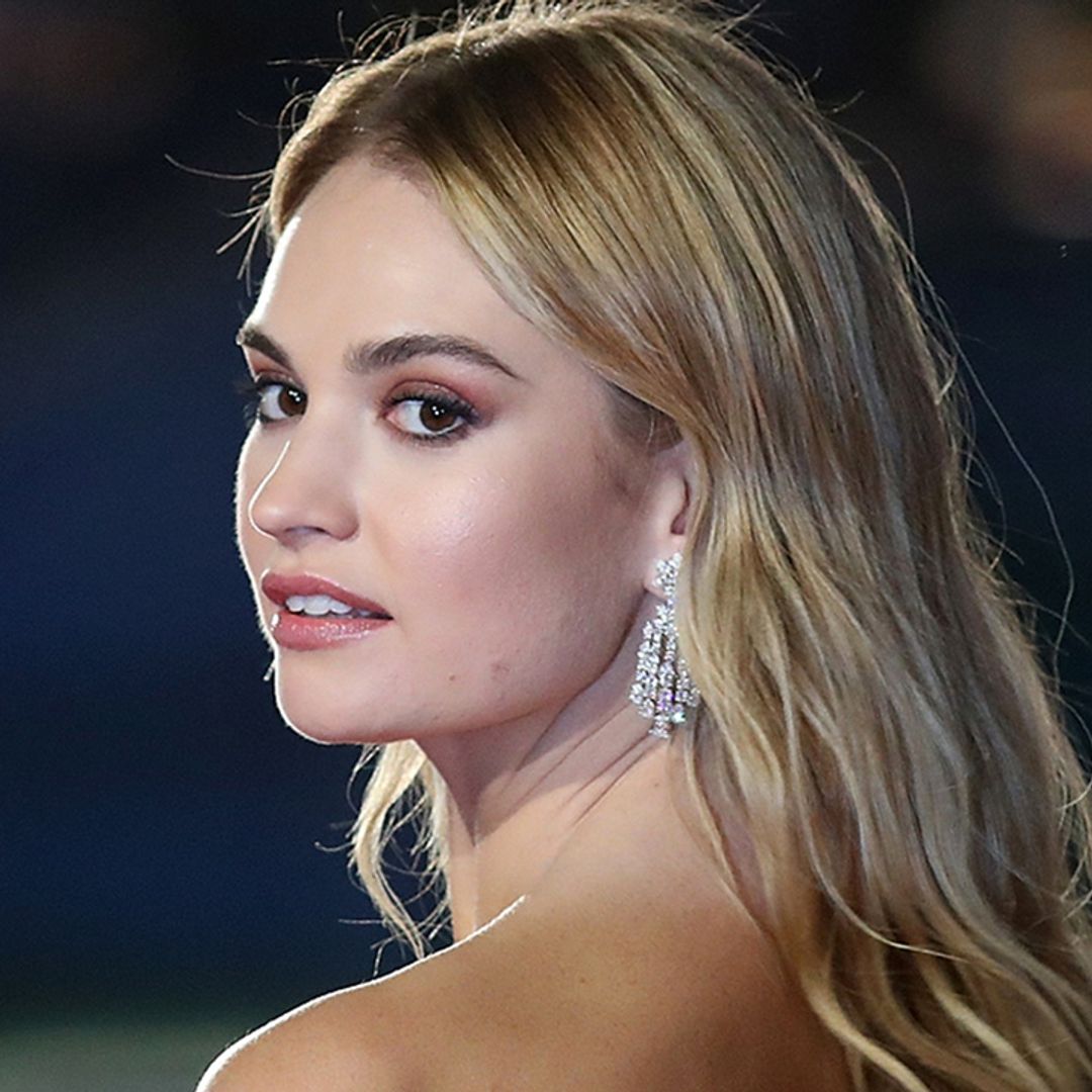 Lily James dazzles in silky négligée and dreamy dressing robe
