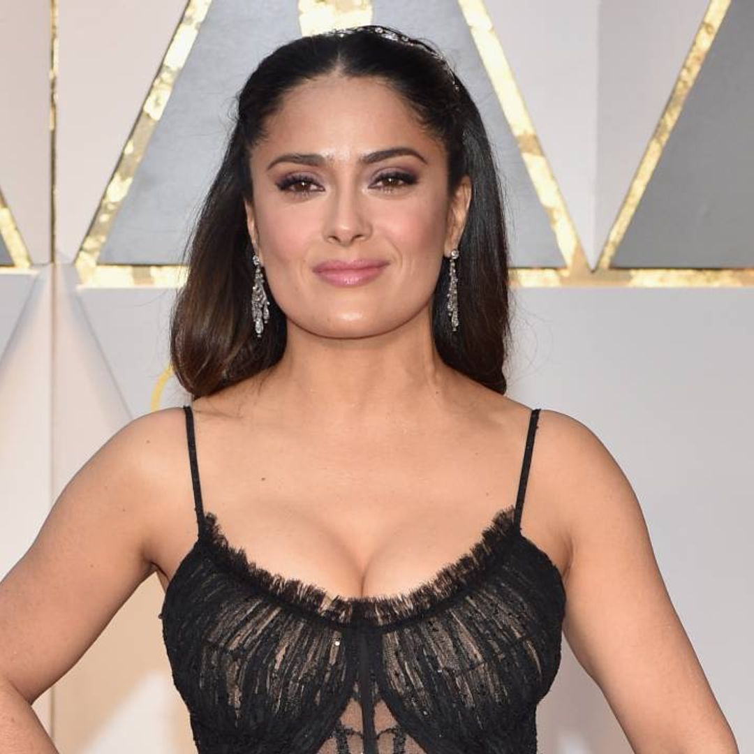 Salma Hayek doing the floss in a lace dress will make your day