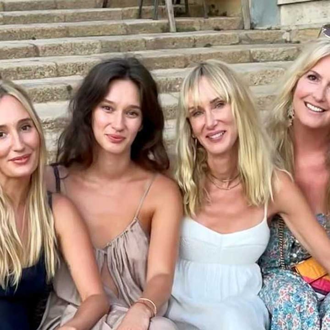 Penny Lancaster twins with lookalike stepdaughters during luxurious holiday