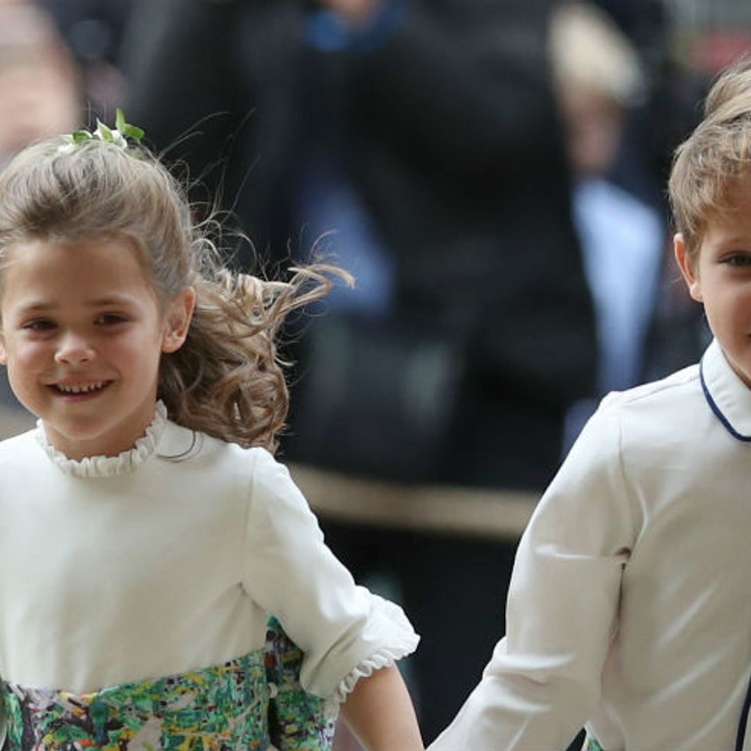 Robbie Williams' daughter Teddy seen for first time at Princess Eugenie's wedding – and she's identical to her dad