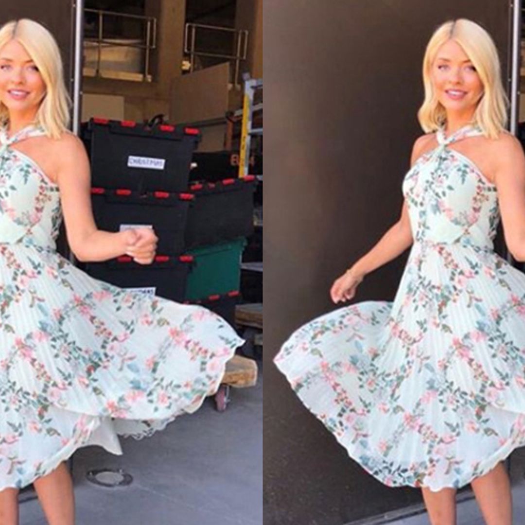 Holly Willoughby has a Marilyn Monroe moment in floral summery dress by Oasis