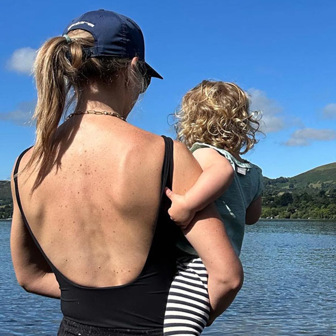 Helen Skeleton's daughter Elsie has the most beautiful ringlets curls and blonde hair just like her mum  during family holiday