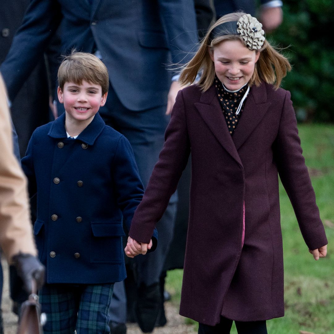 Prince Louis steals the show alongside smiling cousin Mia Tindall at Sandringham