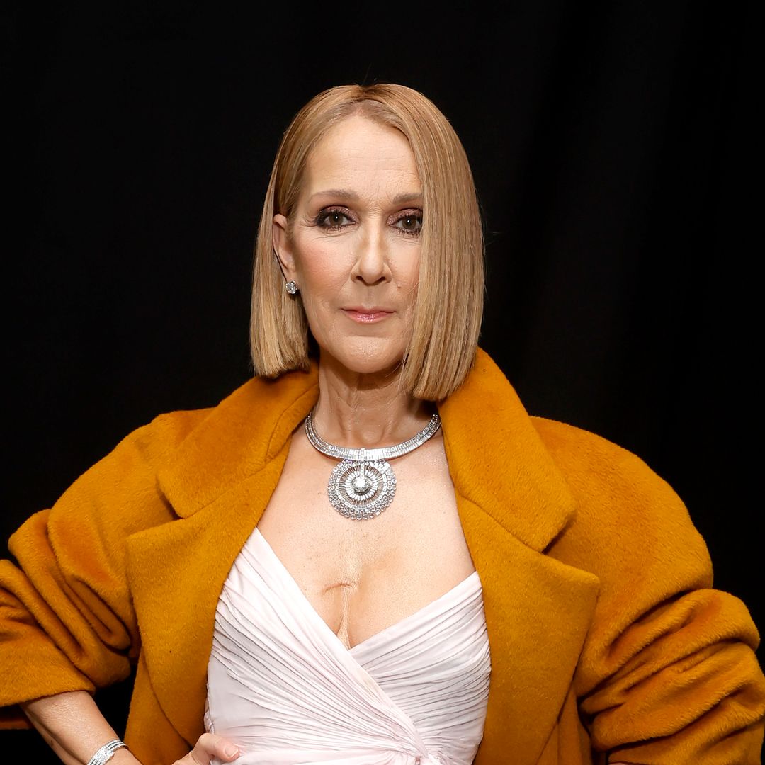 Celine Dion shows off never ending legs in leather mini skirt