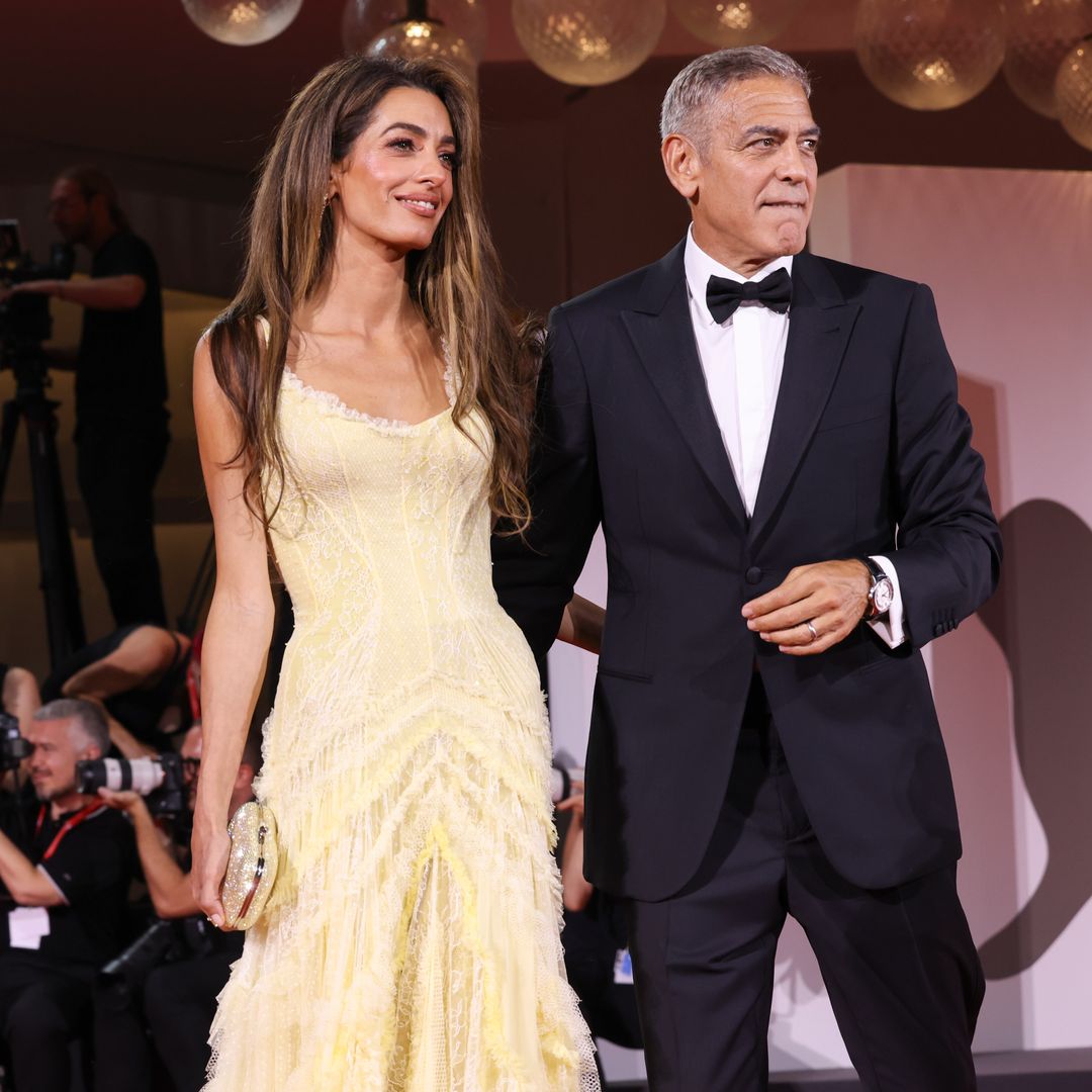 Amal Clooney rocks red lipstick and LBD for date night with George Clooney