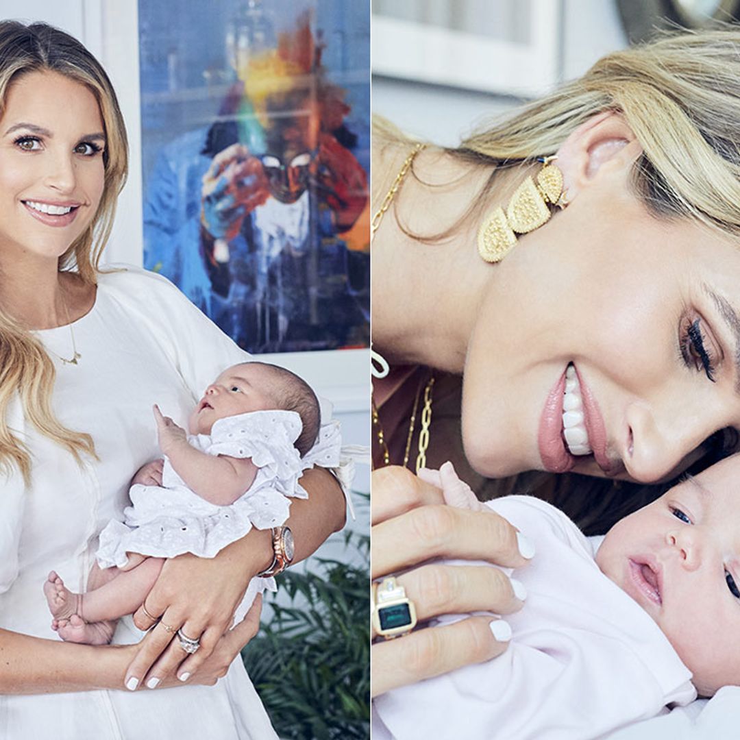 Vogue Williams and Spencer Matthews pose with baby daughter Gigi in new family photo