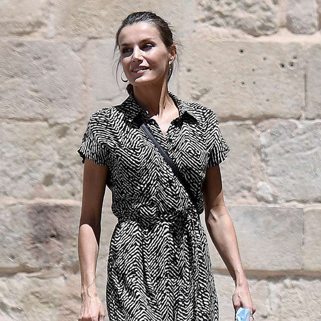 Queen Letizia surprises in a zebra-print jumpsuit from Mango - and it's £49.99