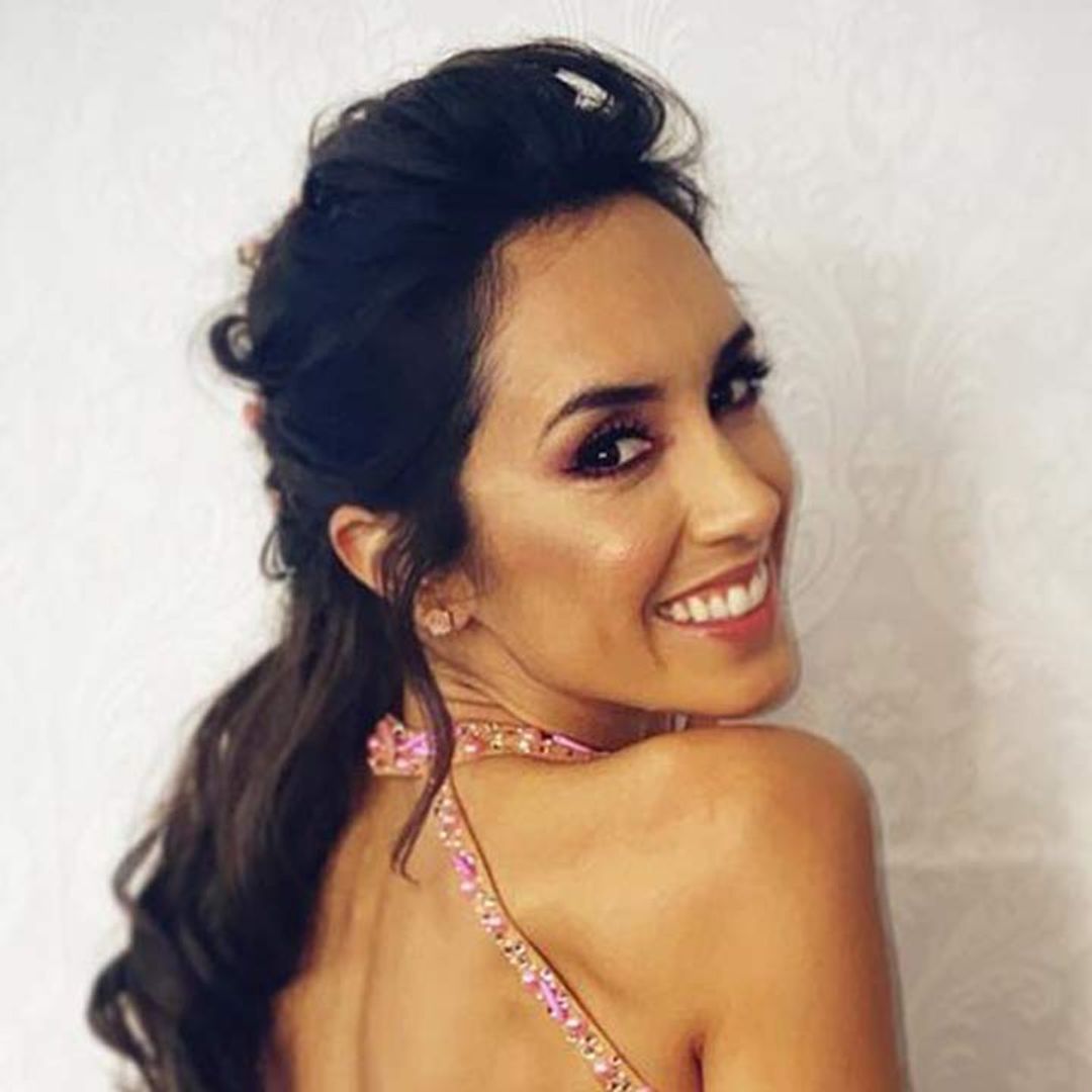 Janette Manrara looks like a bride in gorgeous white lace dress
