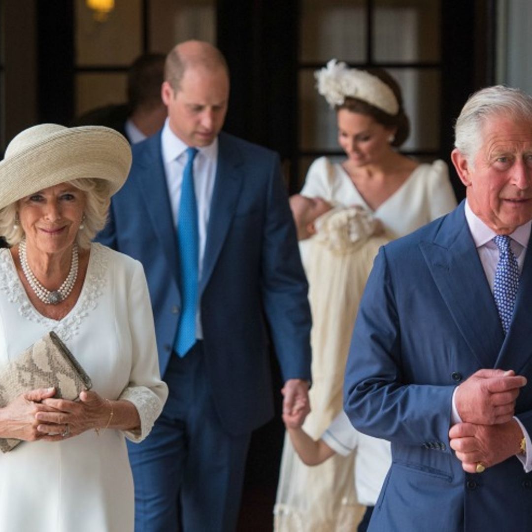 Duchess of Cornwall looks gorgeous in embellished Fiona Clare dress at Prince Louis’ christening