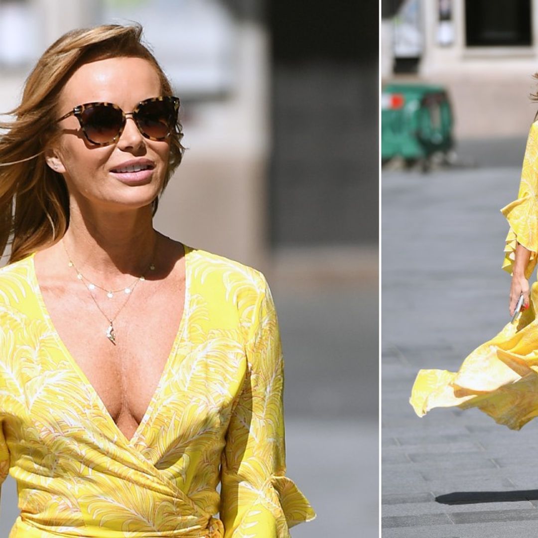 Amanda Holden celebrates the UK heat wave by wearing her yellow beach dress to work – and we love her for it