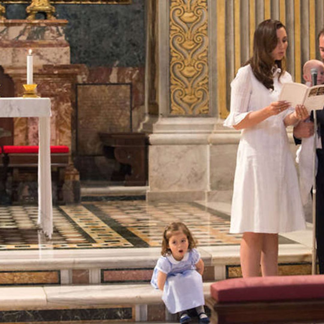 Luxembourg's Princess Amalia steals the show at brother Prince Liam's baptism