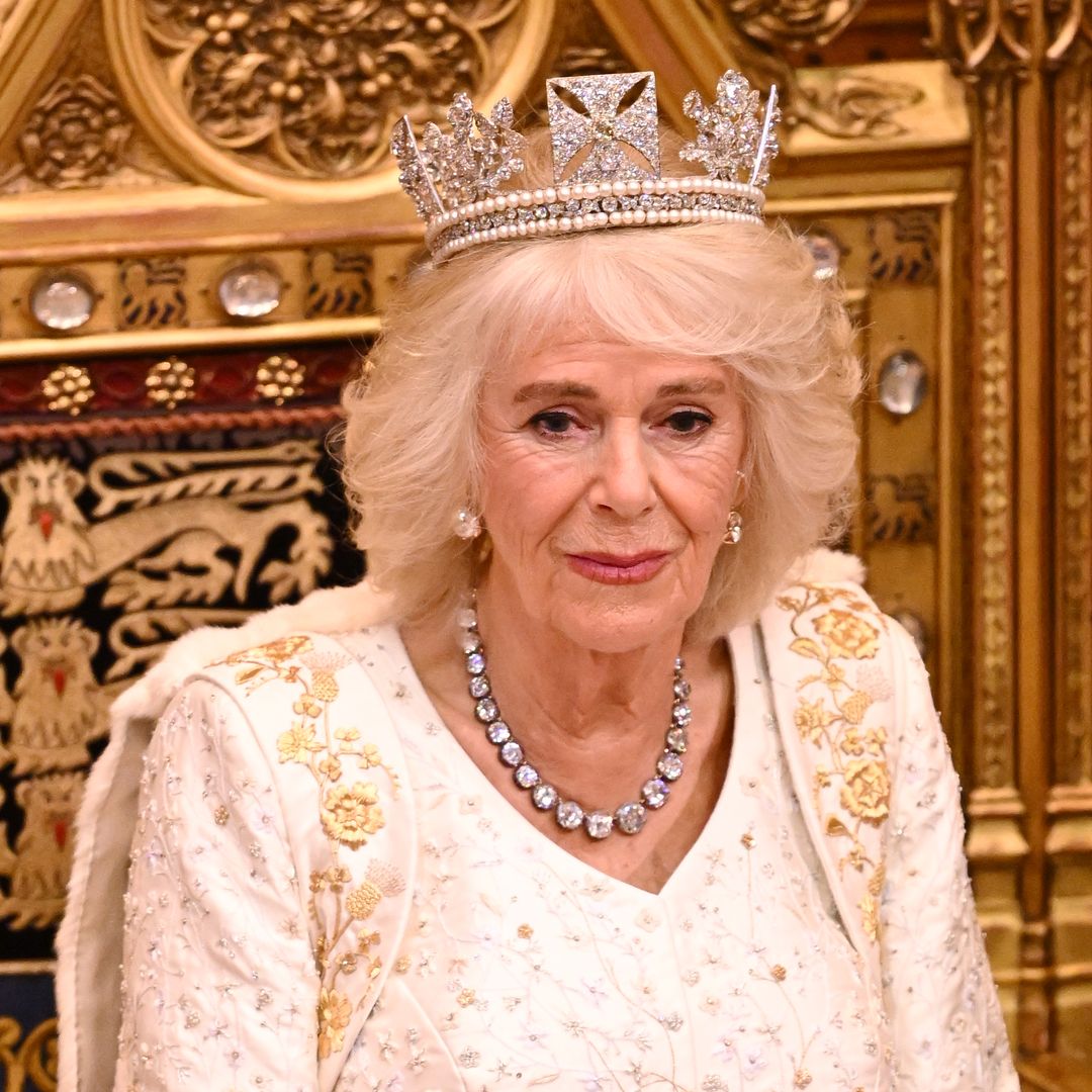 Queen Camilla is spellbinding in late Queen's precious tiara and dress that took 'six years' to make