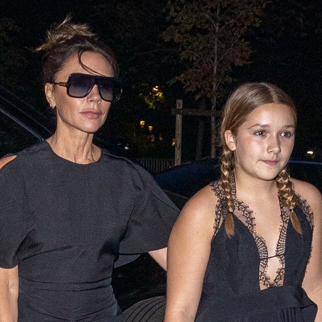 Harper Beckham is just like mum Victoria in glamorous New Year's party dress