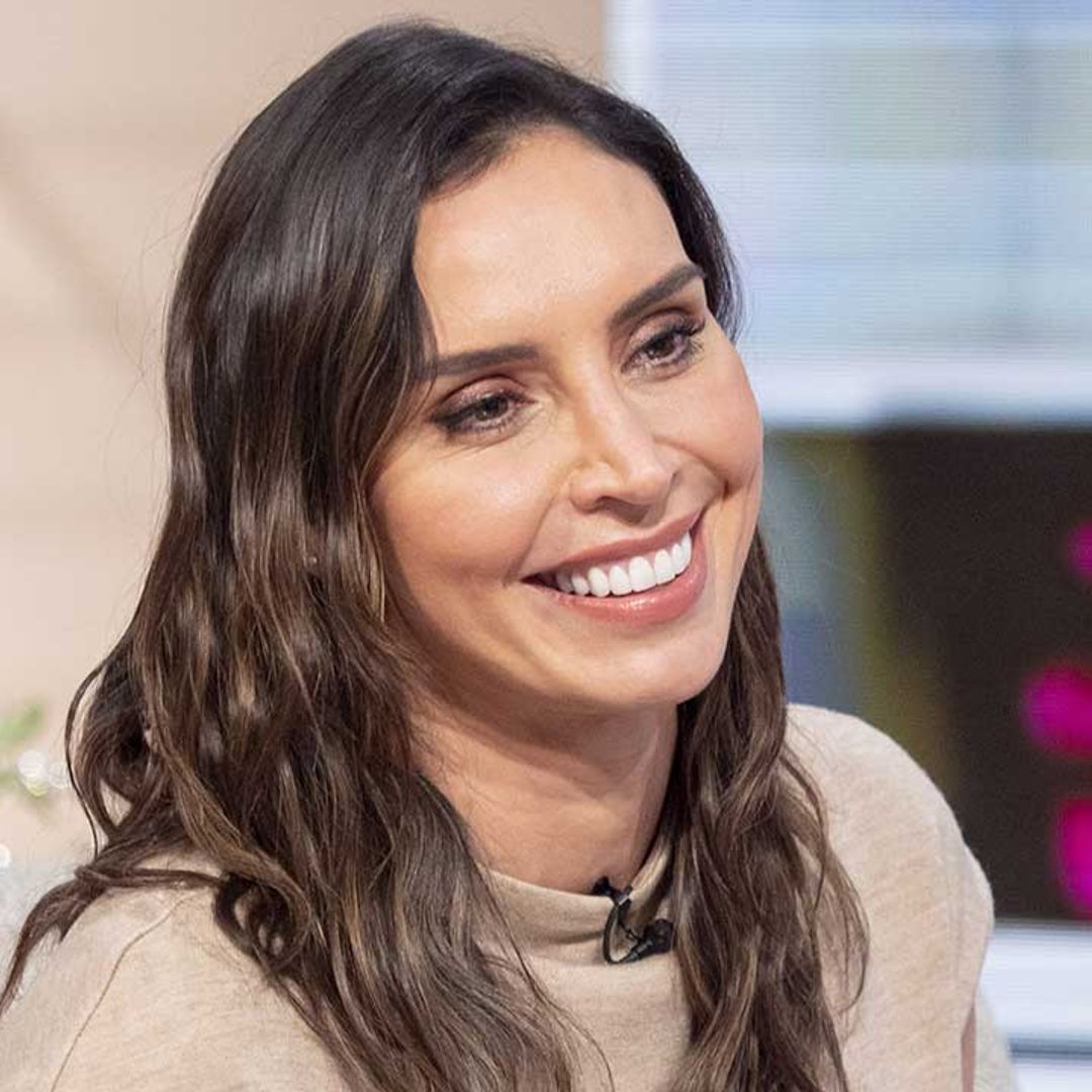 Christine Lampard steps out in a dreamy woollen midi dress perfect for going back to work