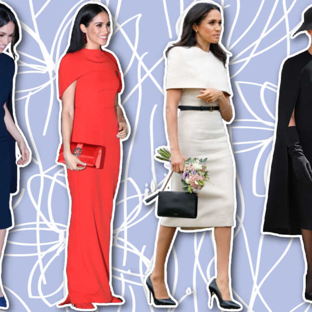 You can get Meghan Markle's signature cape dress look at Macy's