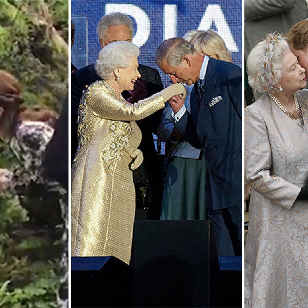 14 classic photos of the Queen being greeted with a kiss from the royals