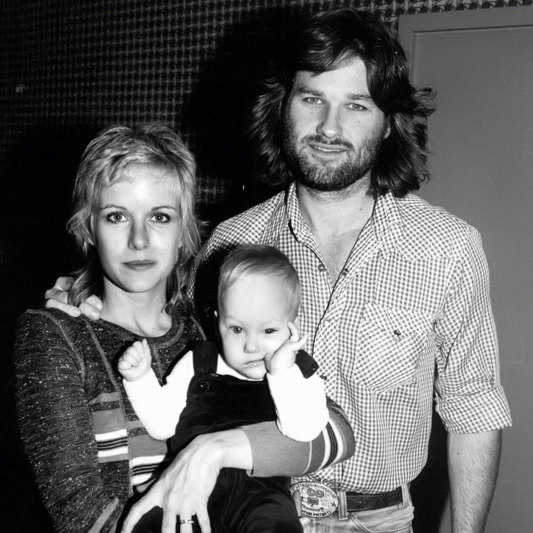 Kirk Russell, Season Hubley and son Boston Russell circa 1980 in New York City
