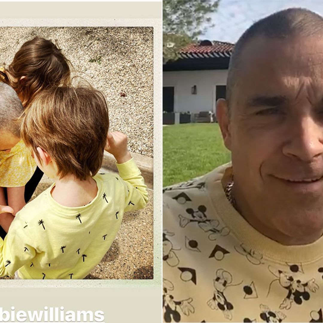 Robbie Williams reunites with children after isolating separately for three weeks – see the emotional clip