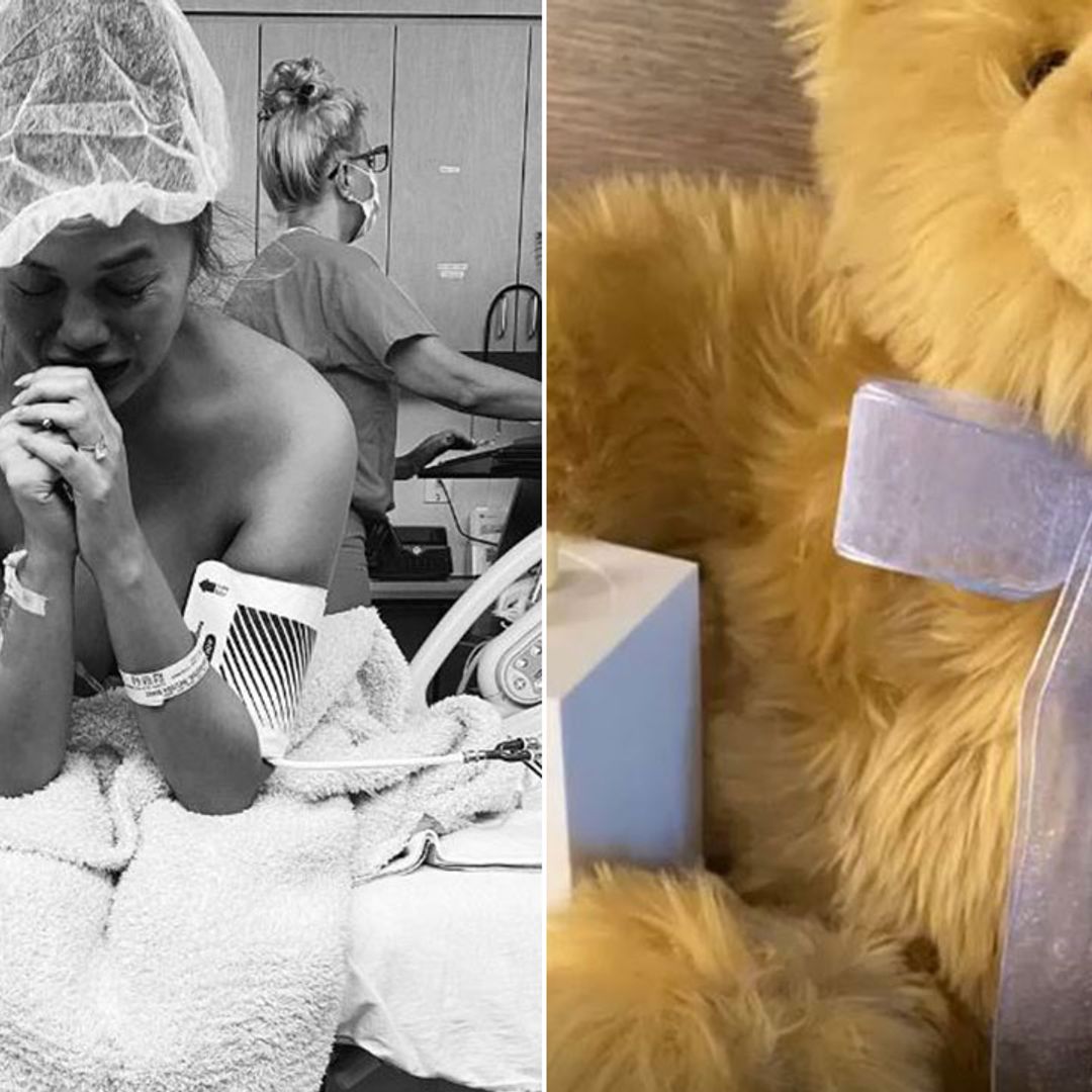 Chrissy Teigen fights back tears as she receives baby Jack's ashes in emotional video
