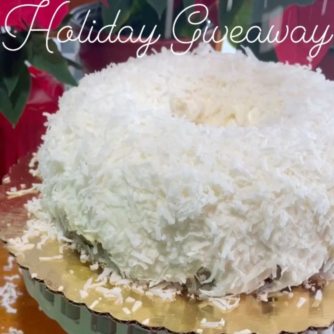 A white chocolate coconut bundt cake from Doan's Bakery