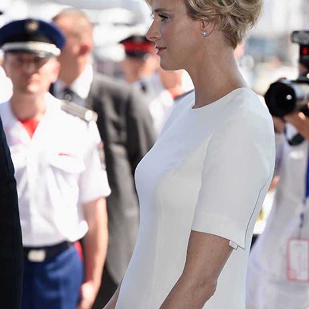All eyes on pregnant Princess Charlene as she shows first hint of baby bump