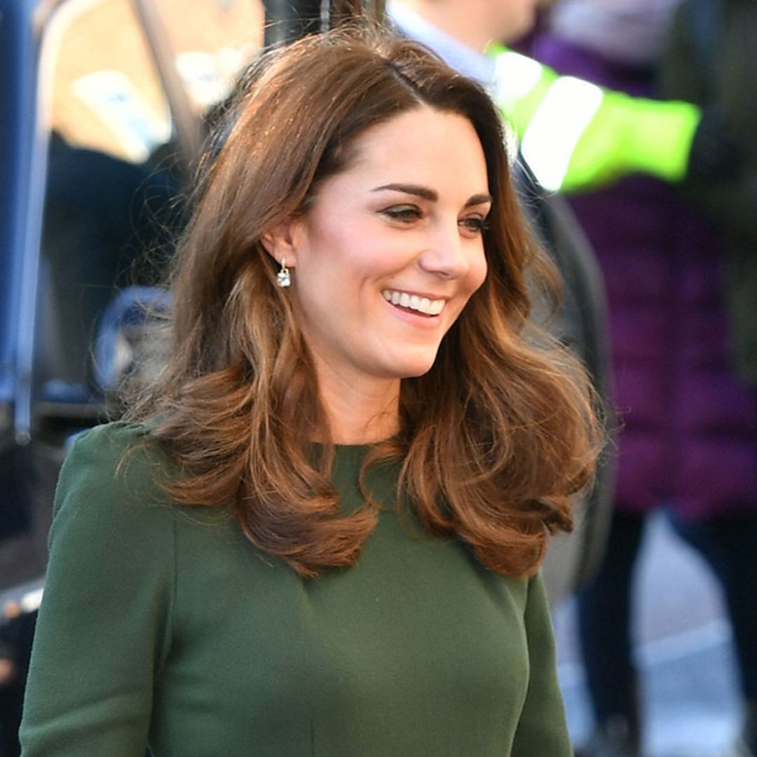 Kate Middleton wows in racing green dress coat with a mock croc twist