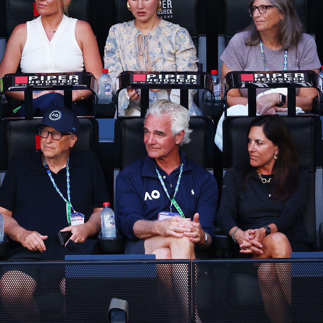 The pair sat with friends at the Australian Open in 2023