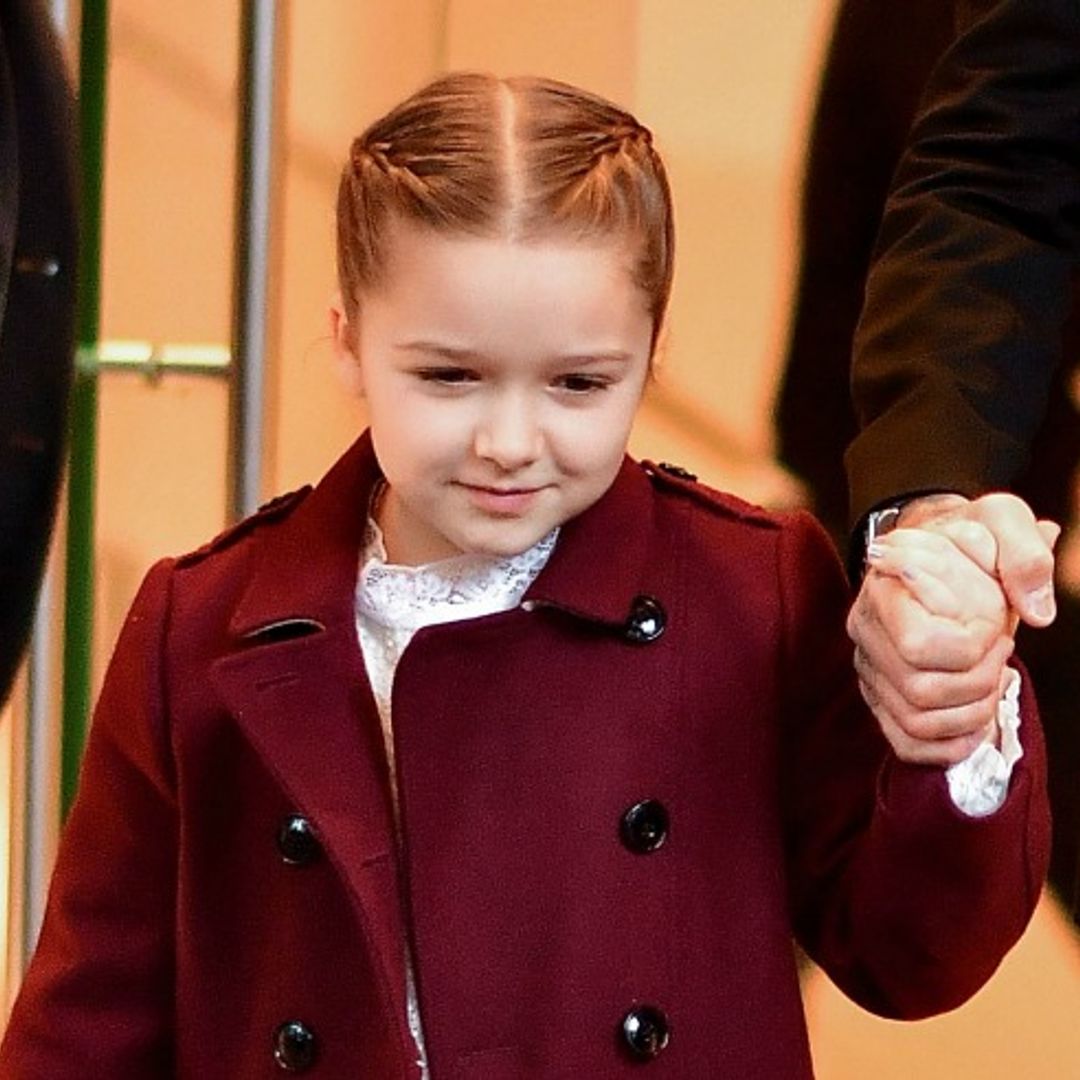 Harper Beckham is too adorable playing in London rain