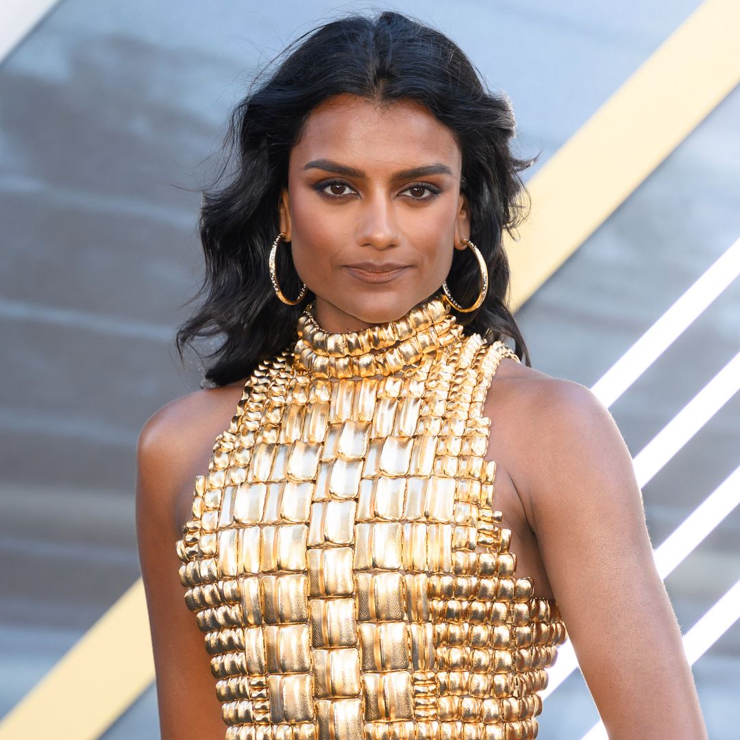 Simone Ashley's butter yellow sheer mini skirt and crop top combo is utterly elite