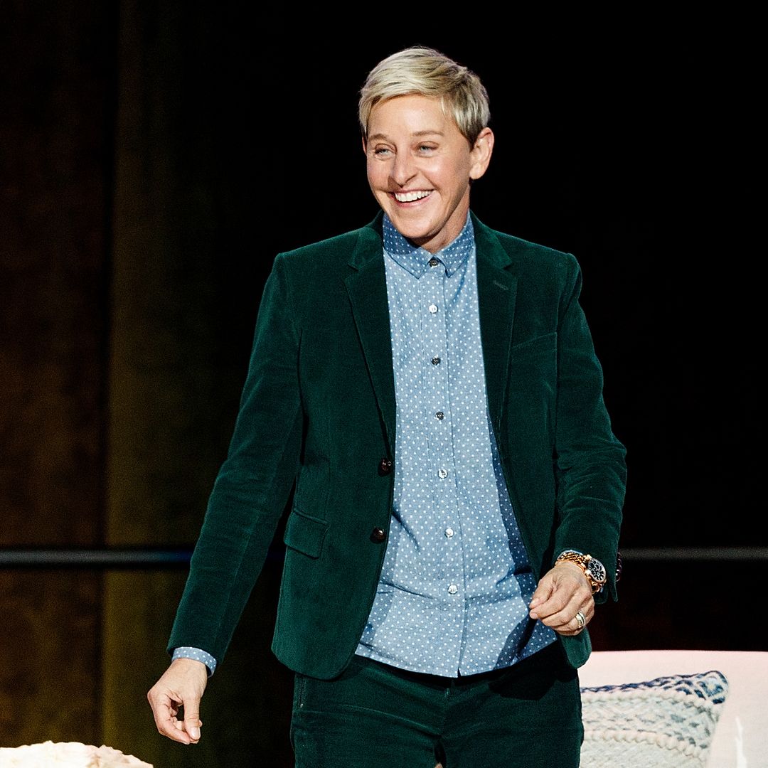 Comedian Ellen DeGeneres seen onstage during "A Conversation With Ellen DeGeneres" at Rogers Arena on October 19, 2018 in Vancouver, Canada.