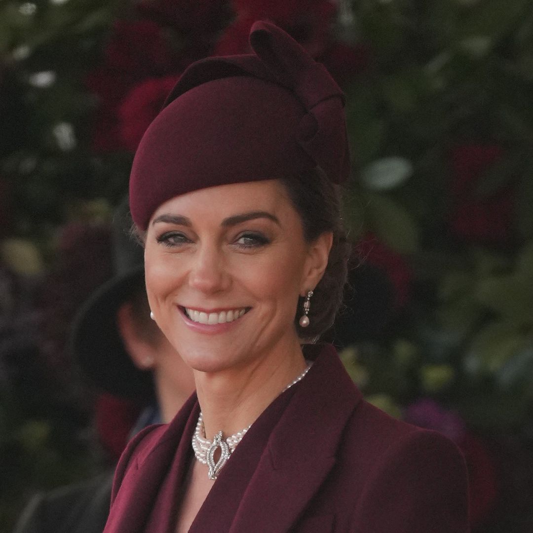 Princess Kate steals the scene in sculpted coat dress and Queen's jewels